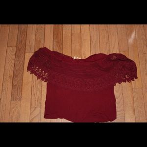 Francesca’s Red Off the Shoulder Top size: s